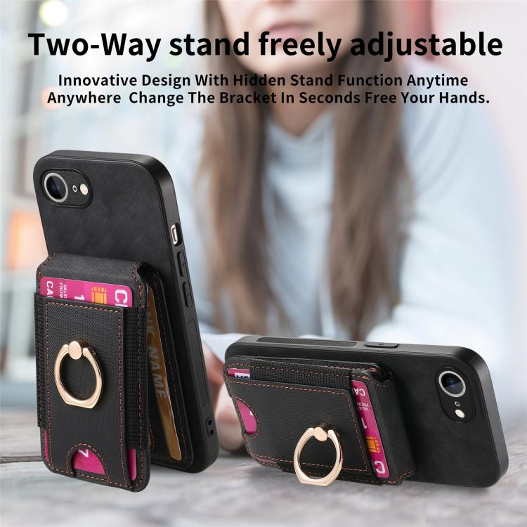 For iPhone 17e / 16e Retro Splitable Magnetic Stand Card Bag Leather Phone Case