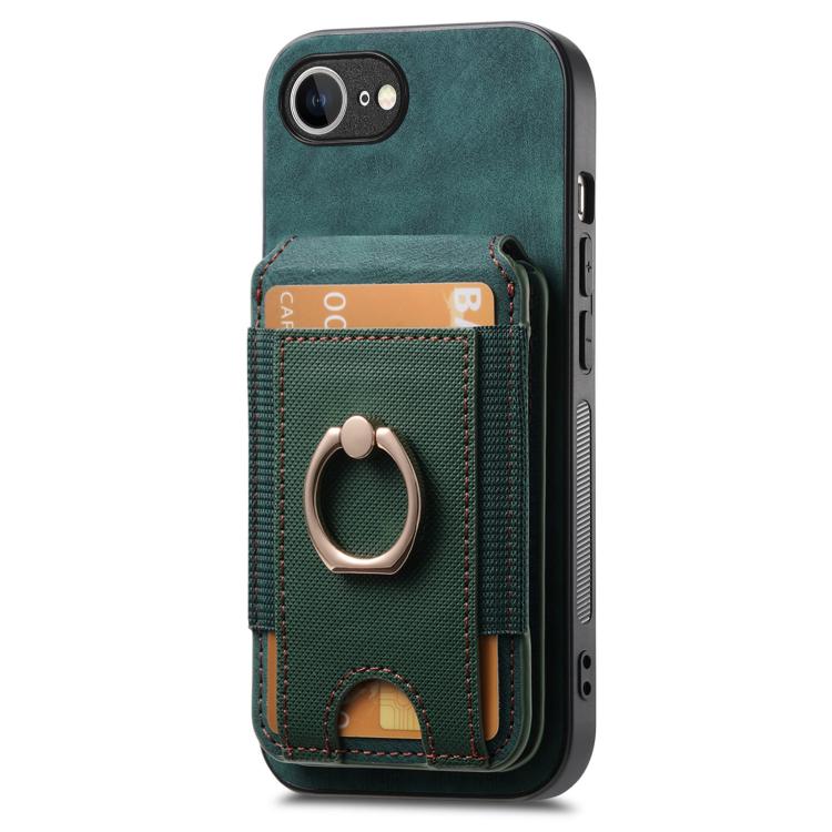 For iPhone 17e / 16e Retro Splitable Magnetic Stand Card Bag Leather Phone Case