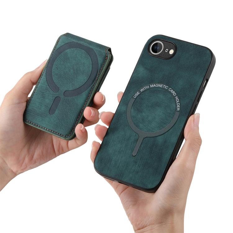 For iPhone 17e / 16e Retro Splitable Magnetic Stand Card Bag Leather Phone Case