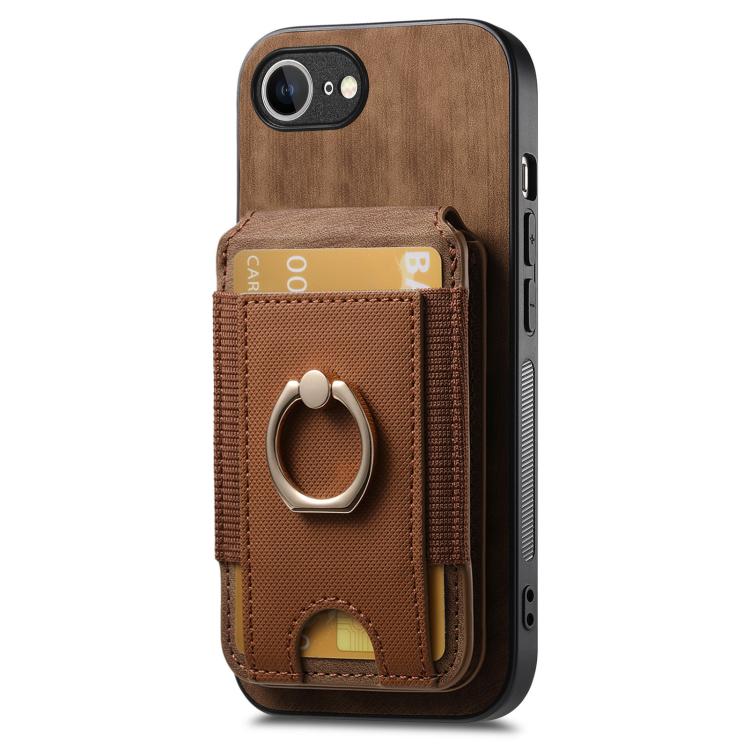 For iPhone 17e / 16e Retro Splitable Magnetic Stand Card Bag Leather Phone Case