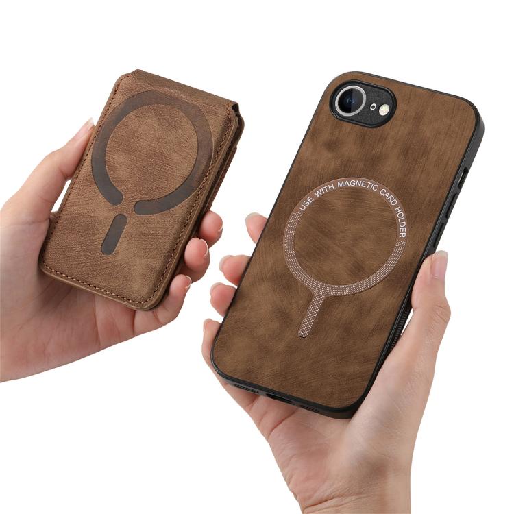 For iPhone 17e / 16e Retro Splitable Magnetic Stand Card Bag Leather Phone Case