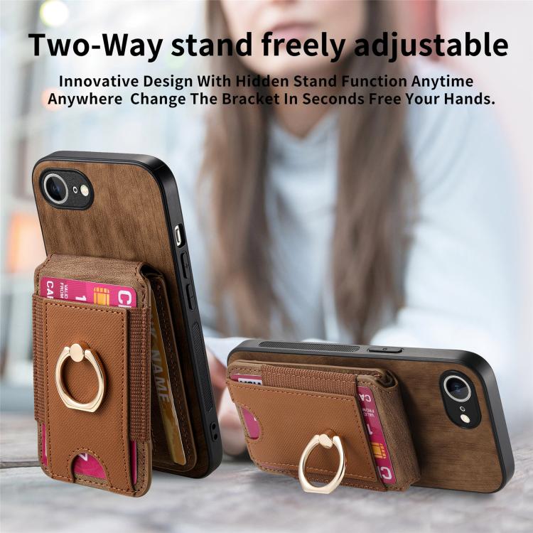 For iPhone 17e / 16e Retro Splitable Magnetic Stand Card Bag Leather Phone Case