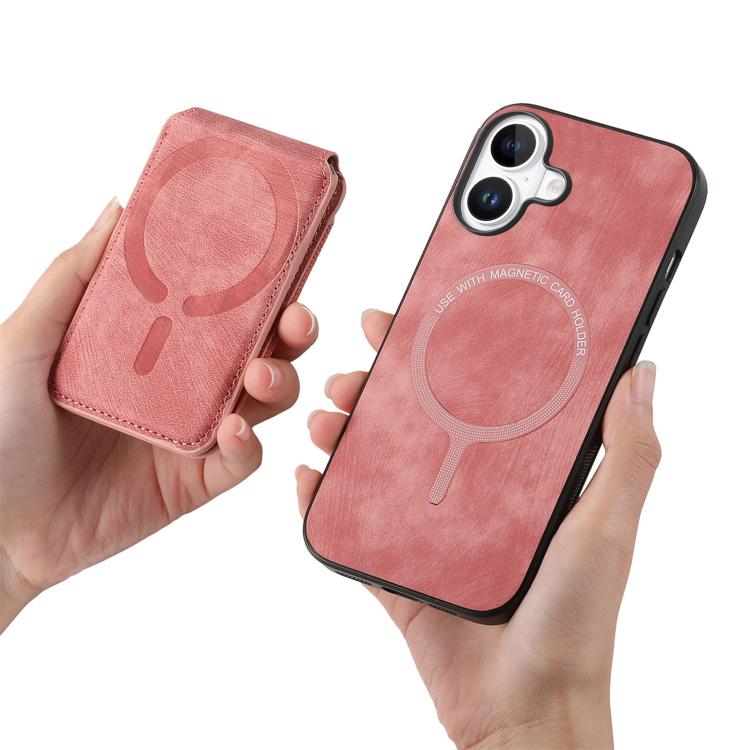 For iPhone 17 Retro Splitable Magnetic Stand Card Bag Leather Phone Case