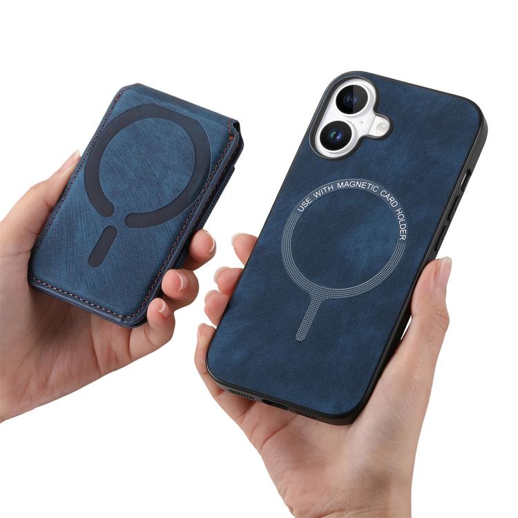 For iPhone 17 Retro Splitable Magnetic Stand Card Bag Leather Phone Case