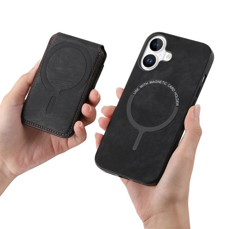 For iPhone 17 Retro Splitable Magnetic Stand Card Bag Leather Phone Case