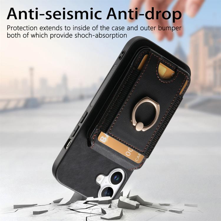 For iPhone 17 Retro Splitable Magnetic Stand Card Bag Leather Phone Case