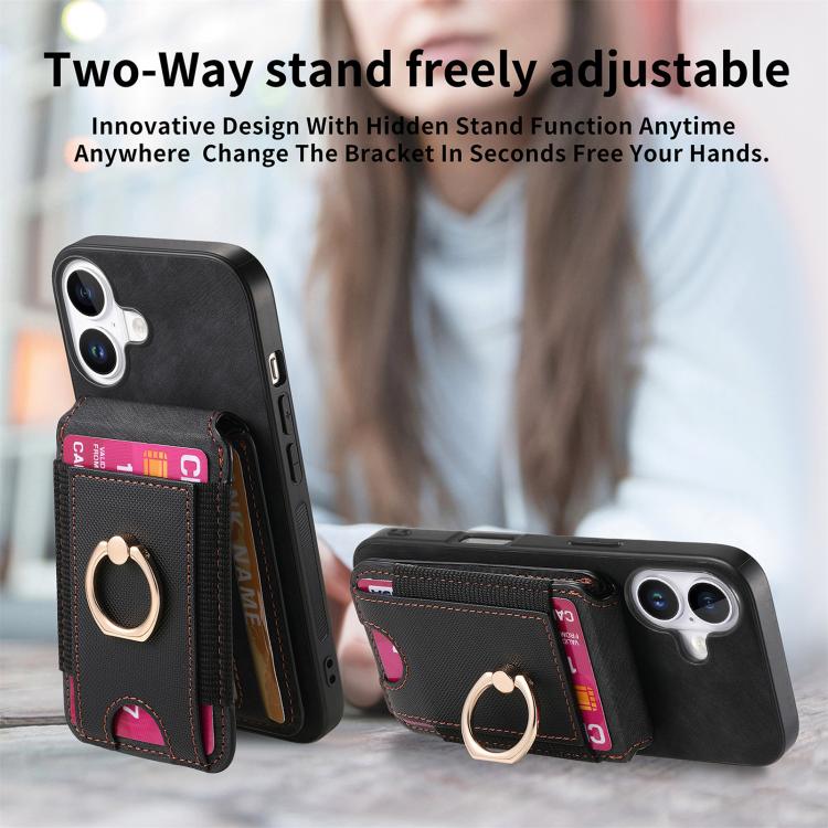 For iPhone 17 Retro Splitable Magnetic Stand Card Bag Leather Phone Case