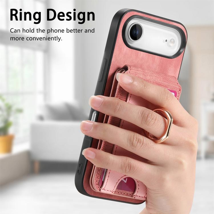 For iPhone Air Retro Splitable Magnetic Stand Card Bag Leather Phone Case