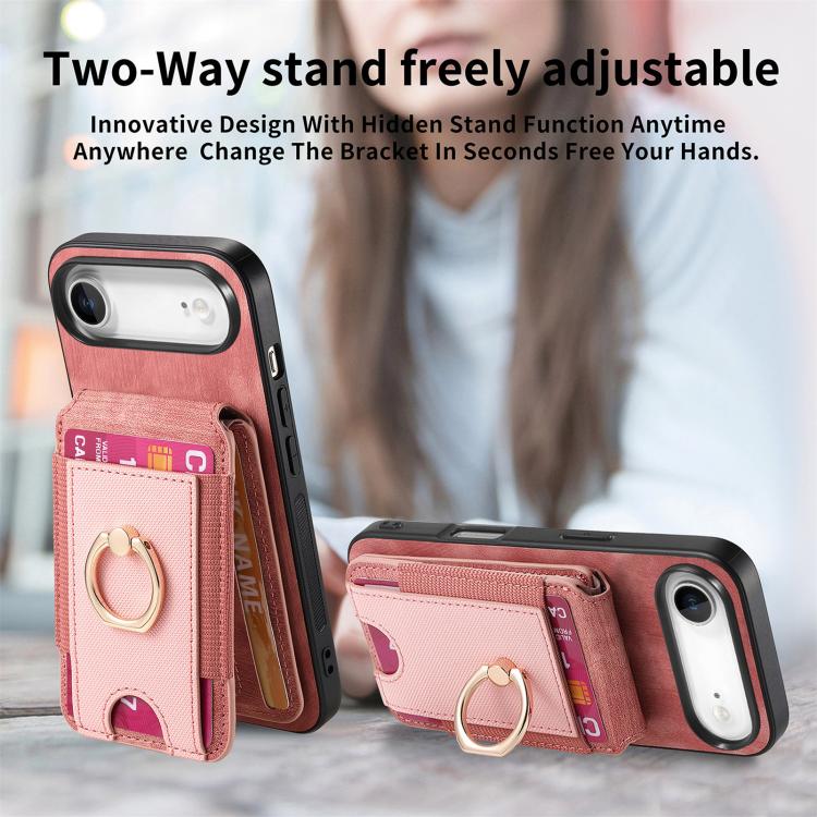 For iPhone Air Retro Splitable Magnetic Stand Card Bag Leather Phone Case