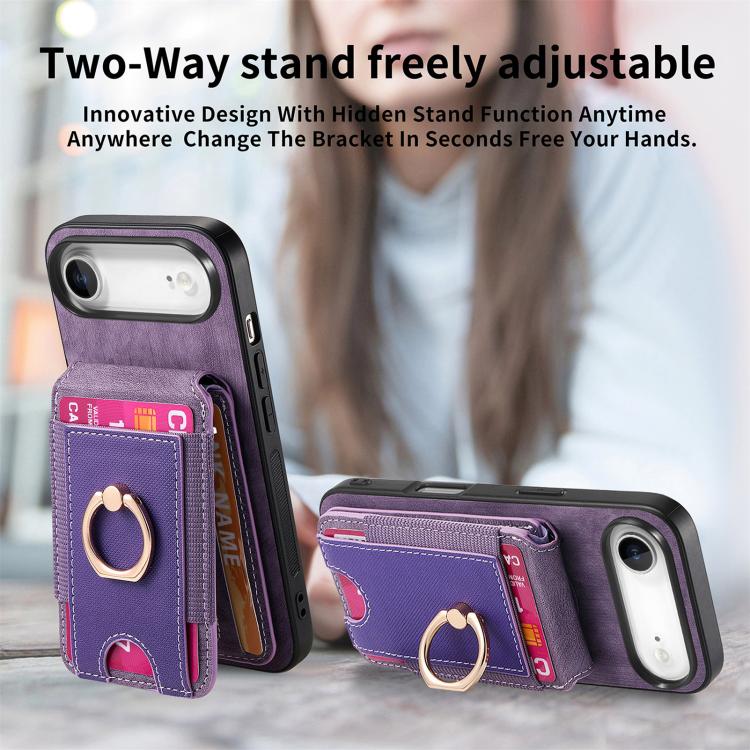 For iPhone Air Retro Splitable Magnetic Stand Card Bag Leather Phone Case
