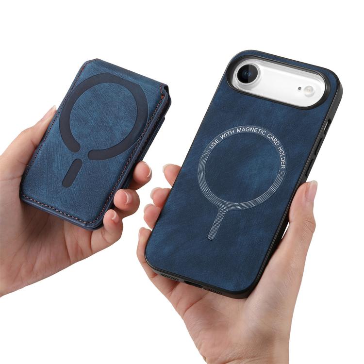 For iPhone Air Retro Splitable Magnetic Stand Card Bag Leather Phone Case