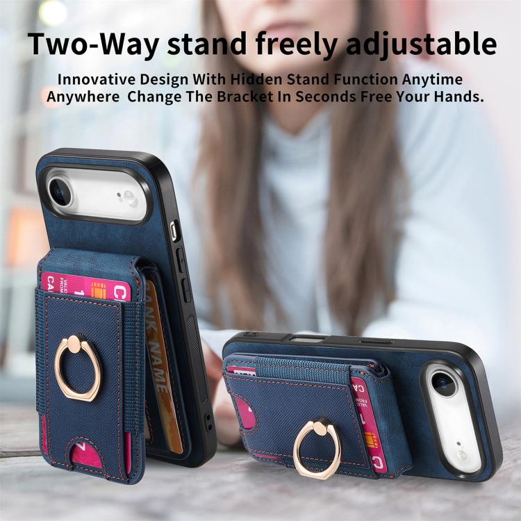 For iPhone Air Retro Splitable Magnetic Stand Card Bag Leather Phone Case