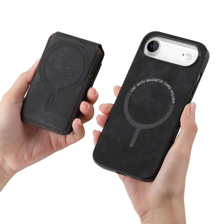 For iPhone Air Retro Splitable Magnetic Stand Card Bag Leather Phone Case