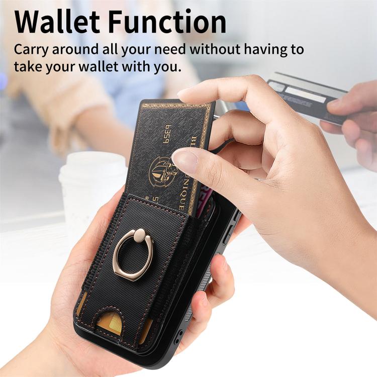 For iPhone Air Retro Splitable Magnetic Stand Card Bag Leather Phone Case