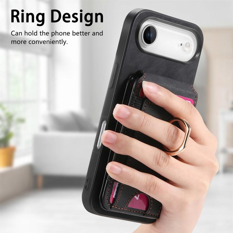 For iPhone Air Retro Splitable Magnetic Stand Card Bag Leather Phone Case