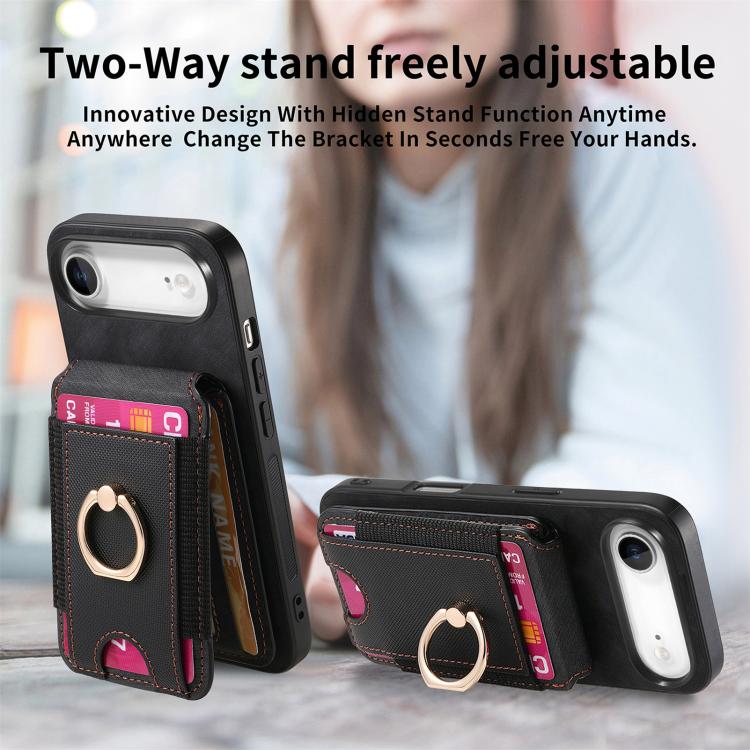 For iPhone Air Retro Splitable Magnetic Stand Card Bag Leather Phone Case