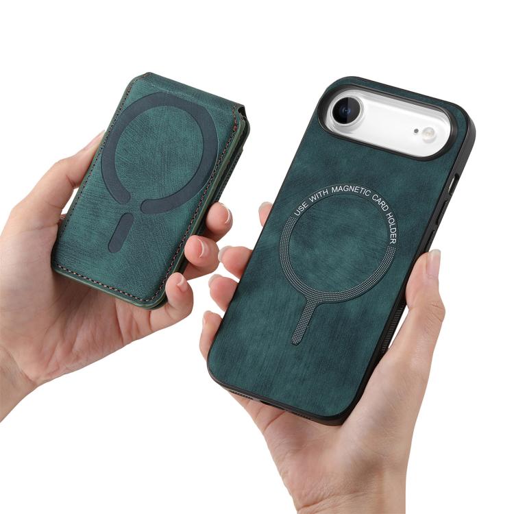 For iPhone Air Retro Splitable Magnetic Stand Card Bag Leather Phone Case