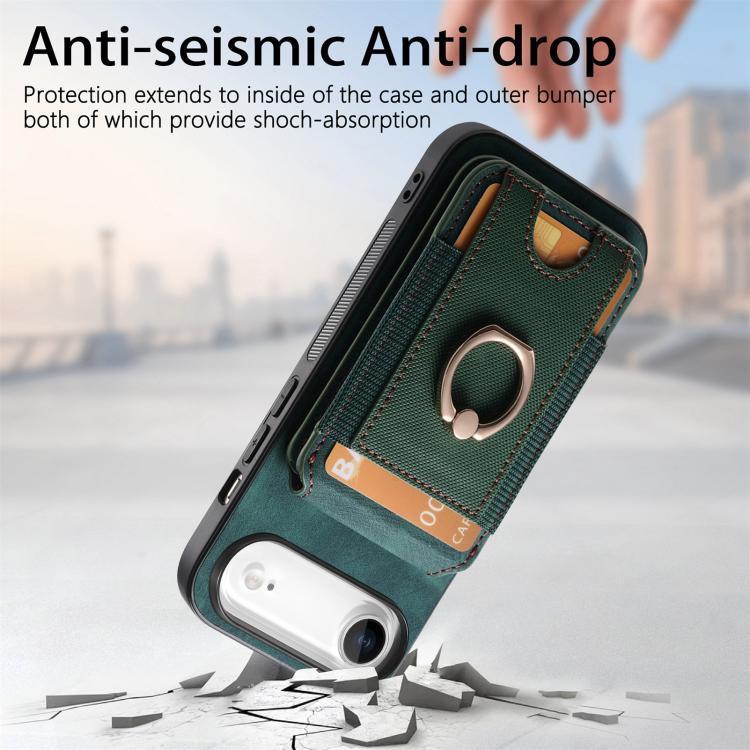 For iPhone Air Retro Splitable Magnetic Stand Card Bag Leather Phone Case