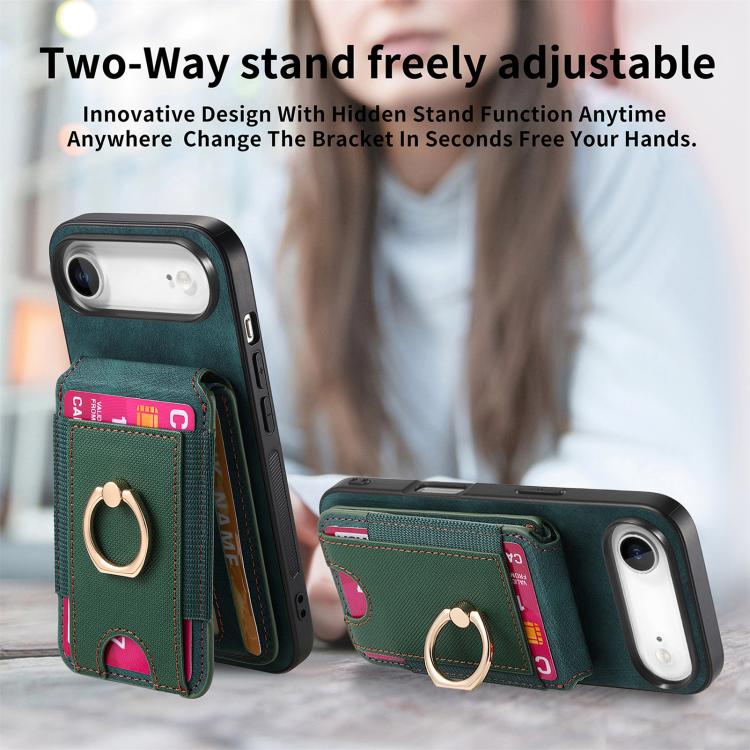 For iPhone Air Retro Splitable Magnetic Stand Card Bag Leather Phone Case