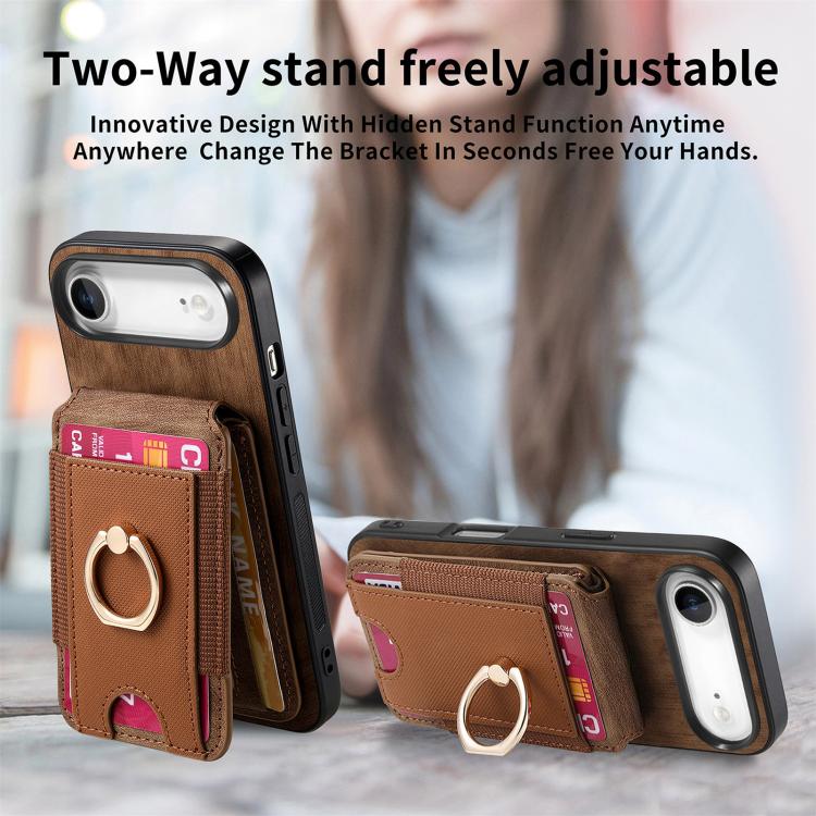 For iPhone Air Retro Splitable Magnetic Stand Card Bag Leather Phone Case