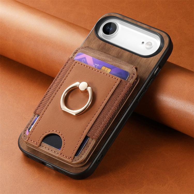For iPhone Air Retro Splitable Magnetic Stand Card Bag Leather Phone Case