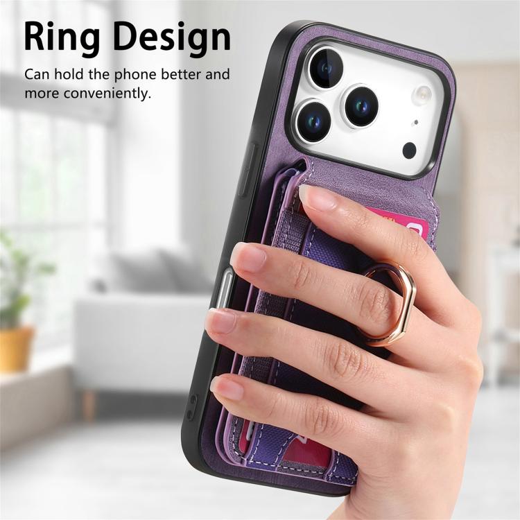 For iPhone 17 Pro Retro Splitable Magnetic Stand Card Bag Leather Phone Case