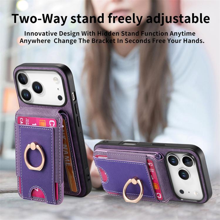 For iPhone 17 Pro Retro Splitable Magnetic Stand Card Bag Leather Phone Case