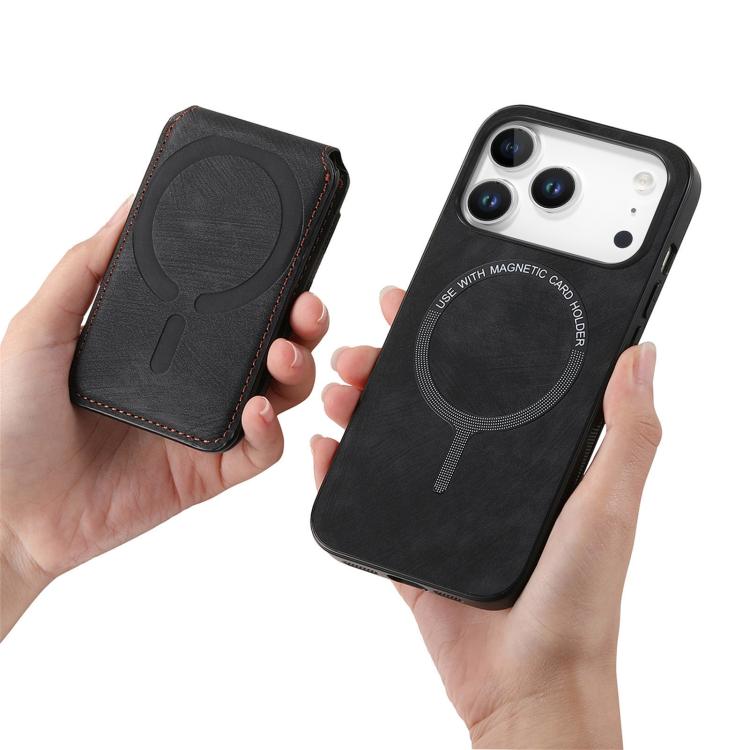 For iPhone 17 Pro Retro Splitable Magnetic Stand Card Bag Leather Phone Case