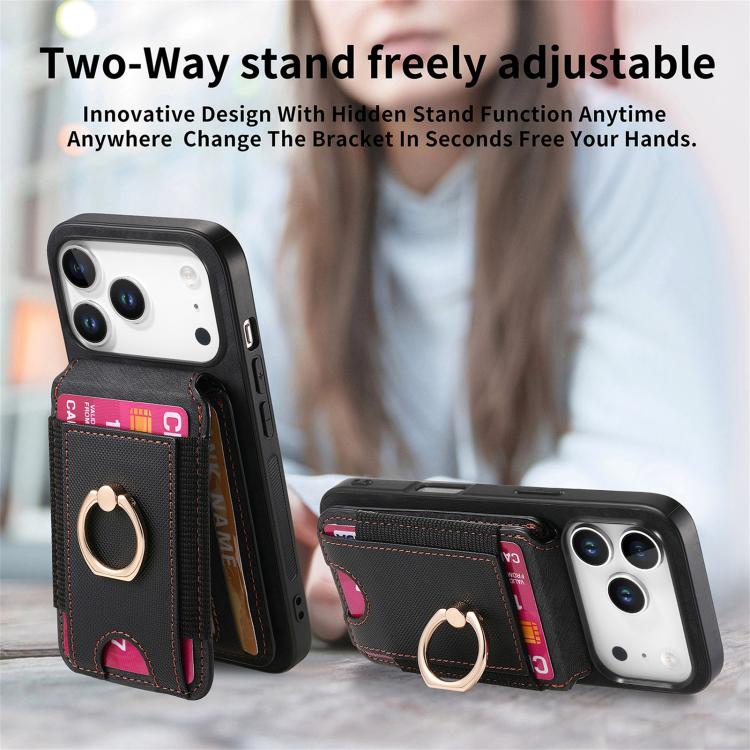 For iPhone 17 Pro Retro Splitable Magnetic Stand Card Bag Leather Phone Case