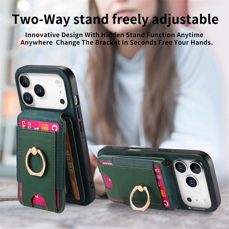 For iPhone 17 Pro Retro Splitable Magnetic Stand Card Bag Leather Phone Case