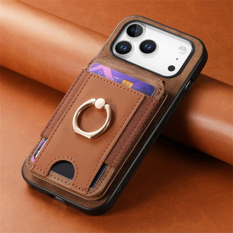 For iPhone 17 Pro Retro Splitable Magnetic Stand Card Bag Leather Phone Case
