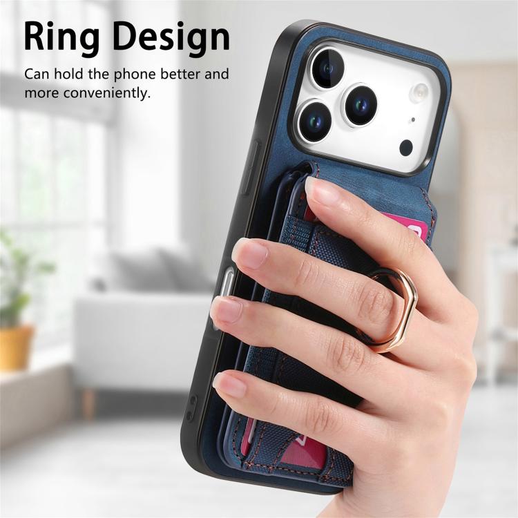 For iPhone 17 Pro Max Retro Splitable Magnetic Stand Card Bag Leather Phone Case