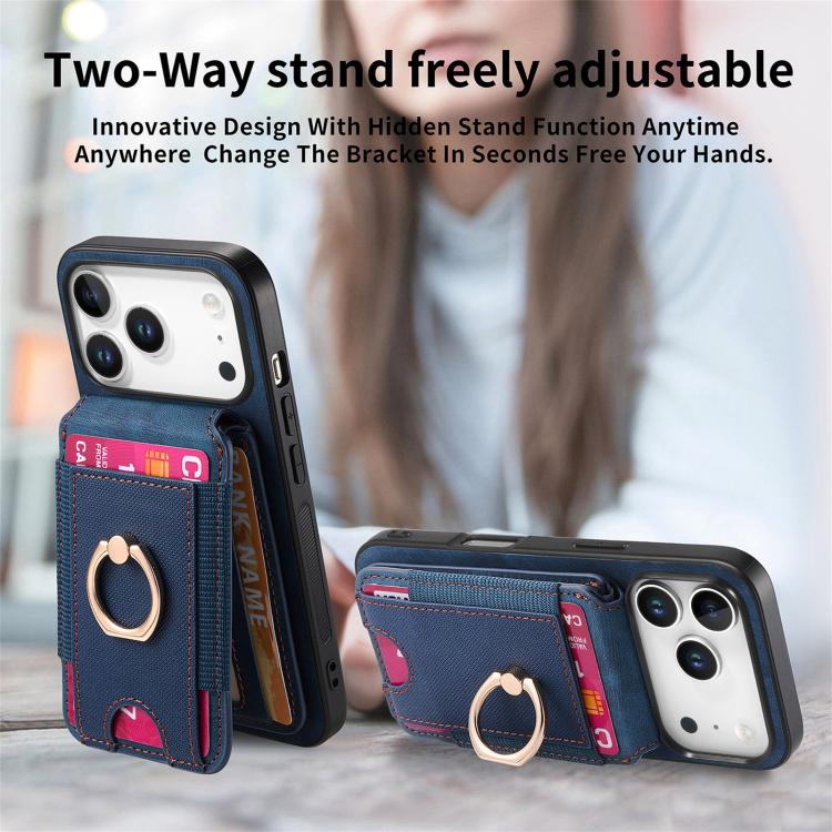 For iPhone 17 Pro Max Retro Splitable Magnetic Stand Card Bag Leather Phone Case