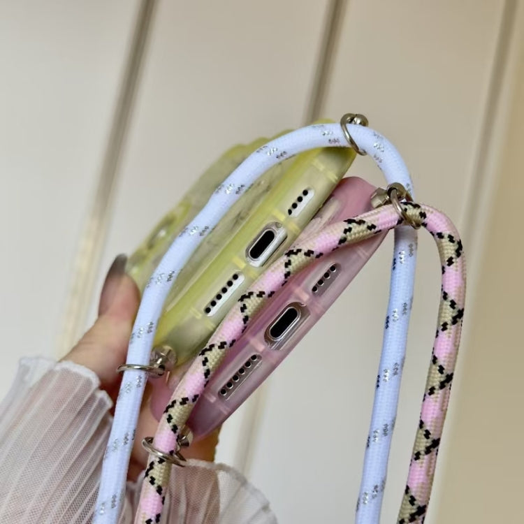 For iPhone 15 Pro Crossbody Wave Edge Butterfly TPU Phone Case