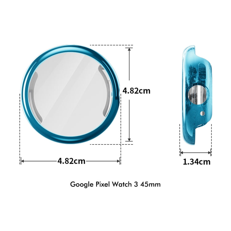 For Google Pixel Watch 3 45mm ENKAY Hat-Prince Full Coverage Electroplated Soft TPU Case with Screen Protection