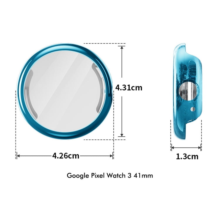 For Google Pixel Watch 3 41mm ENKAY Hat-Prince Full Coverage Electroplated Soft TPU Case with Screen Protection