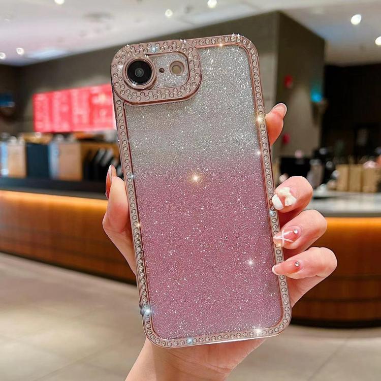 For iPhone 17e / 16e Diamond Gradient Glitter Plated TPU Phone Case
