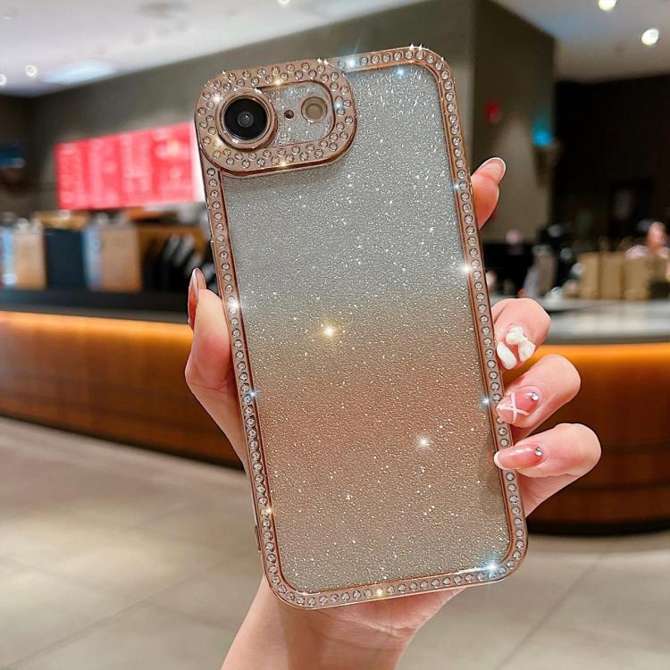 For iPhone 17e / 16e Diamond Gradient Glitter Plated TPU Phone Case