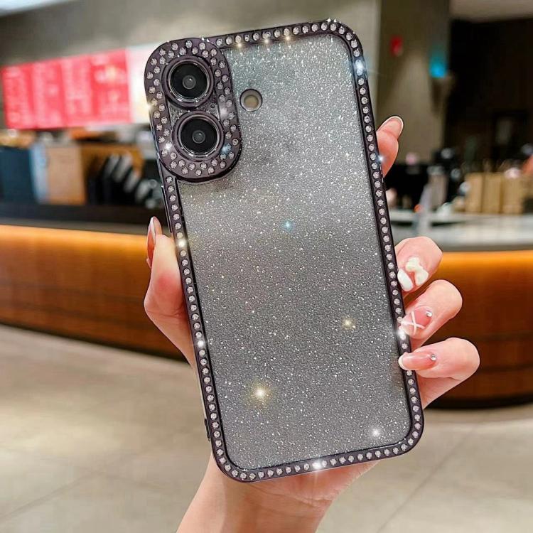 For iPhone 17 Diamond Gradient Glitter Plated TPU Phone Case