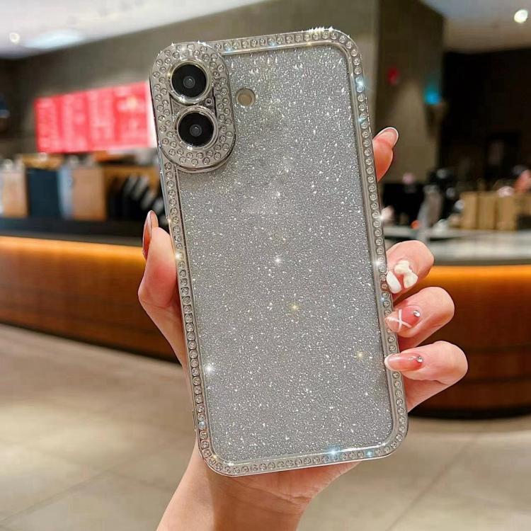 For iPhone 17 Diamond Gradient Glitter Plated TPU Phone Case