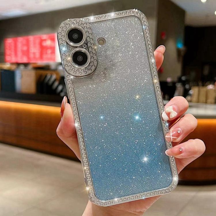 For iPhone 17 Diamond Gradient Glitter Plated TPU Phone Case