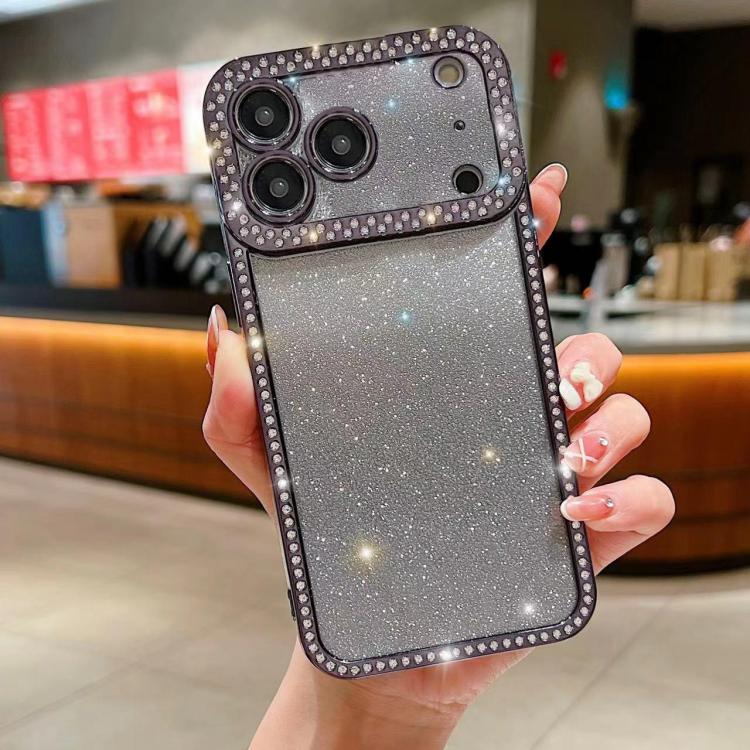 For iPhone 17 Pro Diamond Gradient Glitter Plated TPU Phone Case