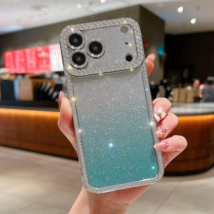 For iPhone 17 Pro Diamond Gradient Glitter Plated TPU Phone Case