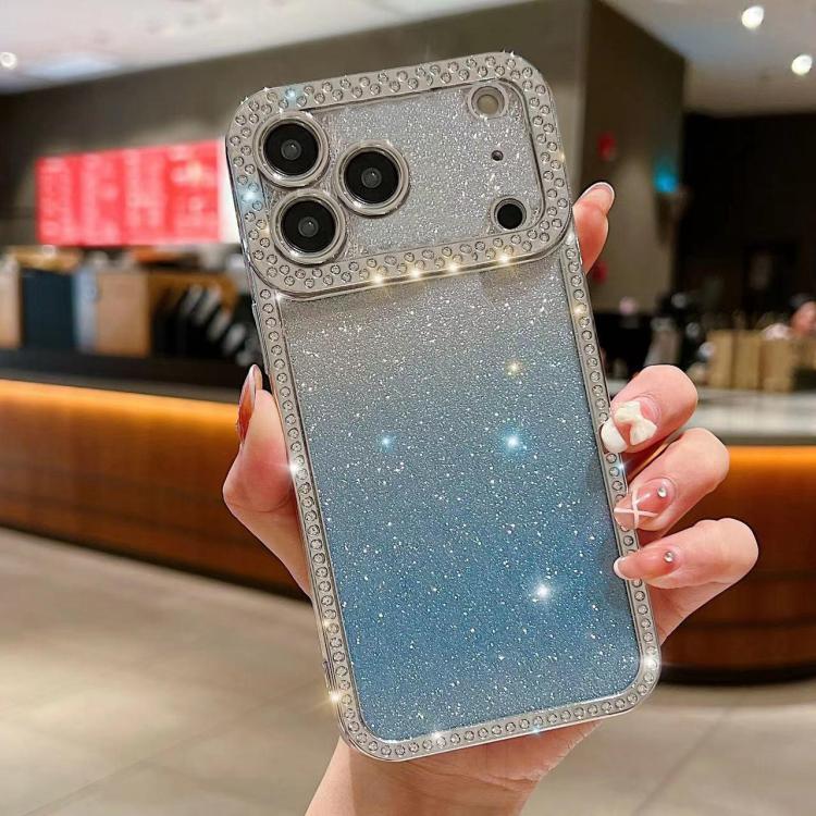 For iPhone 17 Pro Diamond Gradient Glitter Plated TPU Phone Case