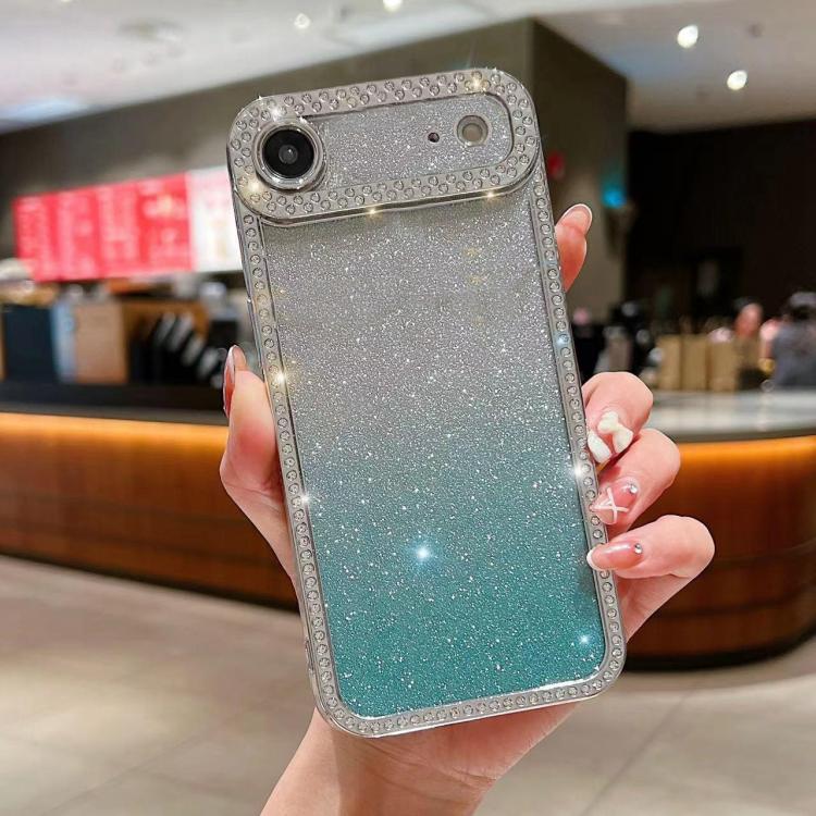 For iPhone Air Diamond Gradient Glitter Plated TPU Phone Case