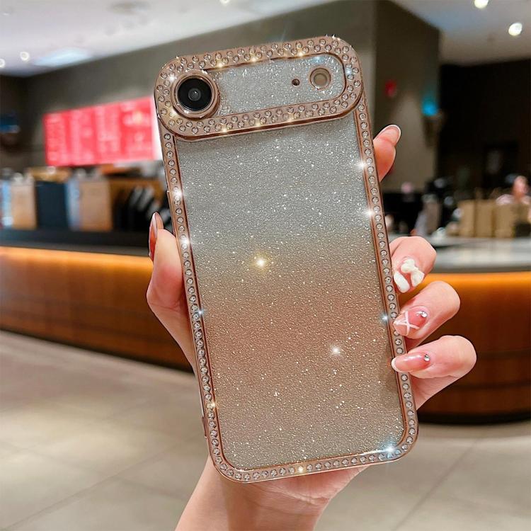 For iPhone Air Diamond Gradient Glitter Plated TPU Phone Case