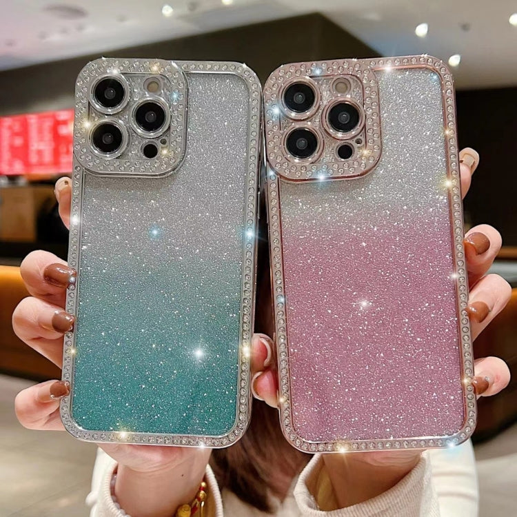 For iPhone Air Diamond Gradient Glitter Plated TPU Phone Case