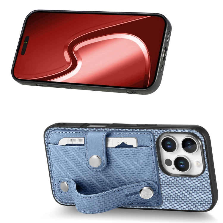 For iPhone 16 Pro Max Wristband Kickstand Card Wallet Back Phone Case with Tool Knife