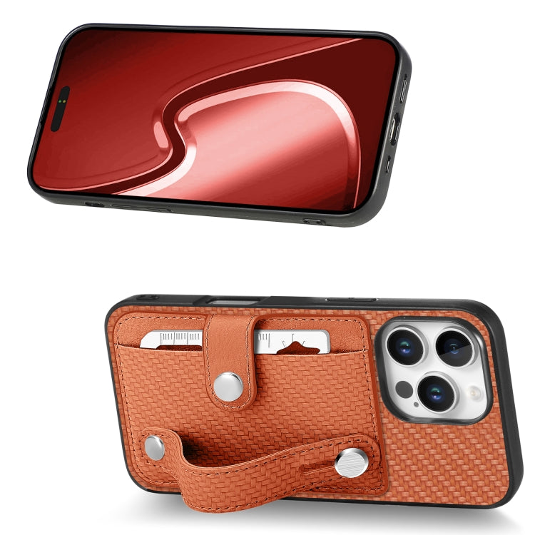 For iPhone 16 Pro Max Wristband Kickstand Card Wallet Back Phone Case with Tool Knife