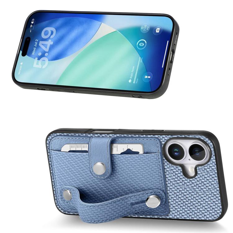 For iPhone 17 Wristband Kickstand Card Wallet Back Phone Case with Tool Knife